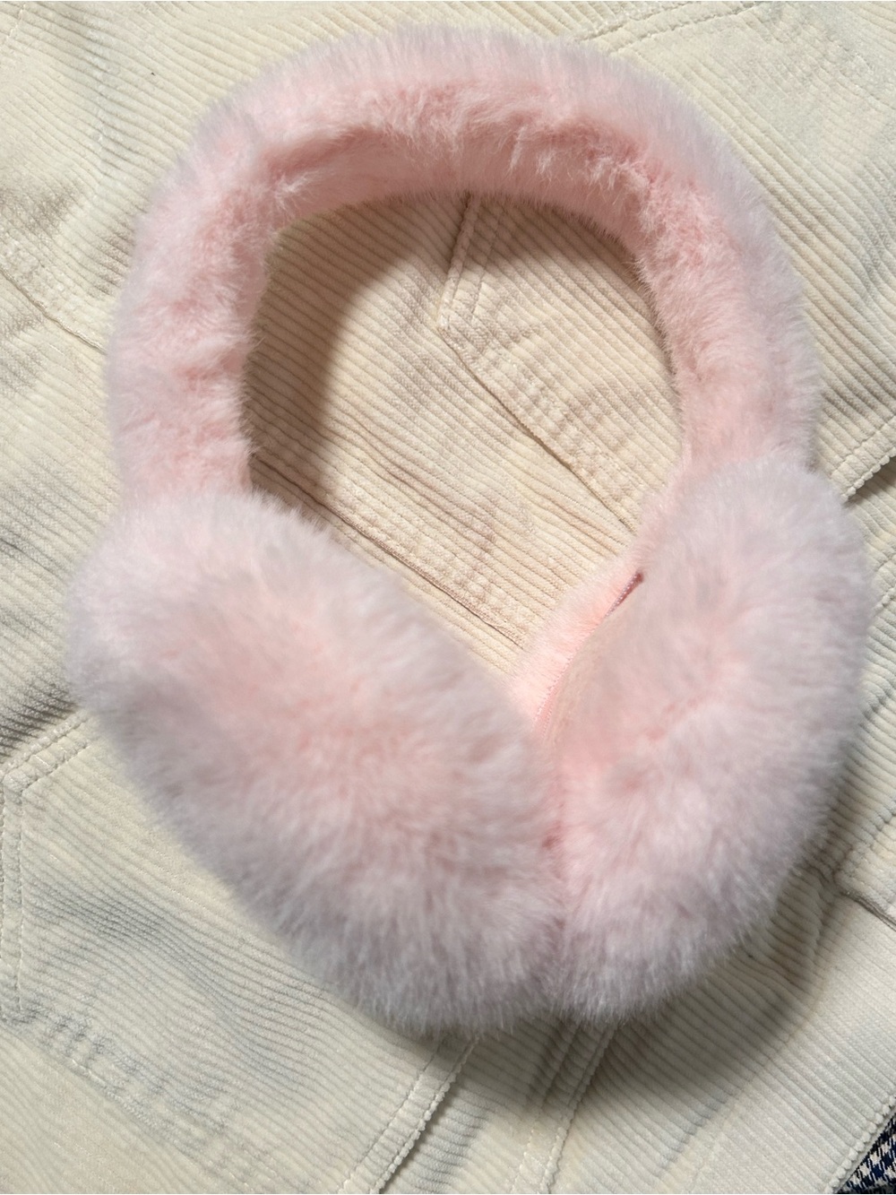 Pink Foldable Fur Earmuffs